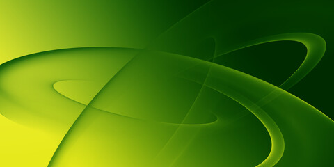 Abstract green wave background. Dynamic shape composition with soft gradients