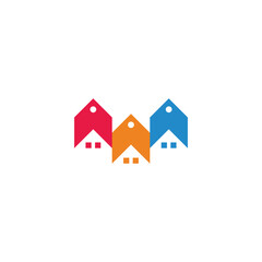 colorful home price tag simple logo vector