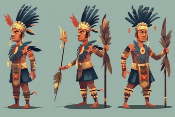 National Day, Gawai Dayak, Serawak. Cartoon Illustration. Generative AI