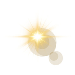 Flashes of light rays. Glow, radiance, glitter effect. A collection of different glowing sparks, stars. Vector illustration on a transparent background.