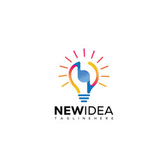 N letter idea logo vector template design