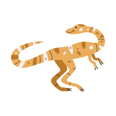 Flat hand drawn vector illustration of coelophysis