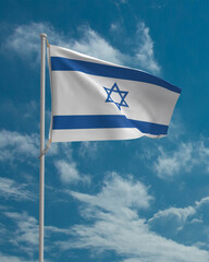 Blue sky cloudy white background wallpaper israel flag country national star shape symbol sign...