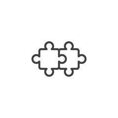 Jigsaw puzzle line icon