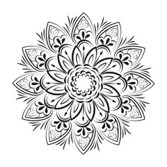 Vector Abstract Mandala Pattern. Mandala Retro hand drawn for print or use as poster, card, flyer, sticker or tattoo