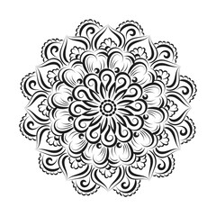 Vector Abstract Mandala Pattern. Mandala Retro hand drawn for print or use as poster, card, flyer, sticker or tattoo