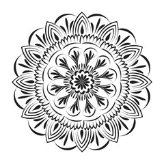 Vector Abstract Mandala Pattern. Mandala Retro hand drawn for print or use as poster, card, flyer, sticker or tattoo