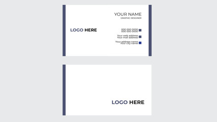 Modern and simple business card design with yellow and dark blue, color.Simple and Clean Red and White Business Card Template.