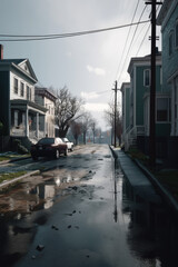 Fototapeta na wymiar Cars on the street Rhode Island, USA, Poster
