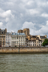 Fototapeta na wymiar Boat trip on the Seine around the Ile de la Cité, in Paris, France