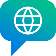 Foreign language talk bubble PNG icon, international communication symbol on transparent background