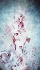 Floral  background. Vintage watercolor background of lilac flowers.  Close-up. Nature.