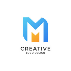 Initial MM letter logo, MM logo vector