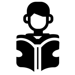 Reading Icon symbolizes reading, knowledge, and learning, representing the act of exploring ideas, stories, and information through written text.

