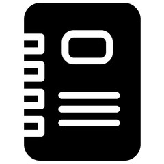 Notebook Icon represents note-taking, writing, and documentation, embodying ideas, thoughts, and creativity