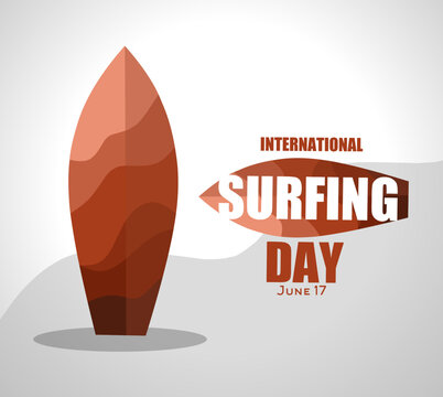 international surfing day june 20 vector illustration, suitable for web banner poster or card campaign