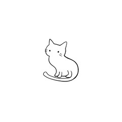 International cat days, element, minimal, cute cat,