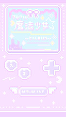 16:9ピクセルアートな魔法少女！ゲーム壁紙♪