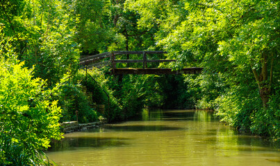 Fototapeta premium Marais Poitevin, Venise verte, Vendée, Deux-Sèvres, Charente-Maritime, Nouvelle-Aquitaine, France