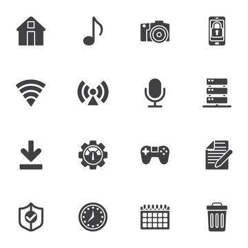 Mobile UI vector icons set