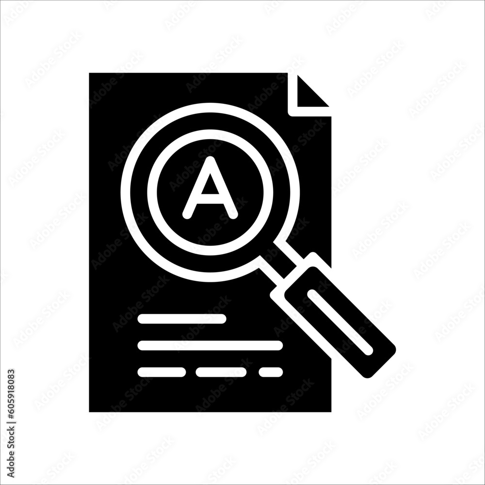 Poster solid vector icon for test results which can be used various design projects.