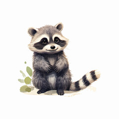 Fototapeta na wymiar cute raccoon mascot painting vector illustration