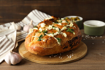 Tasty bakery product - garlic bread, homemade bread