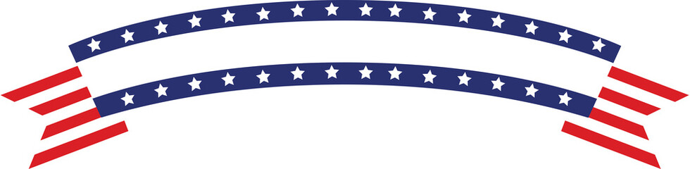 American flag ribbon. USA Independence Day. flag of the United States of America. Decorated on the USA's important day.