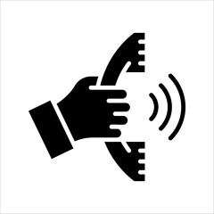 Solid vector icon for answering which can be used various design projects.