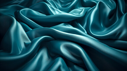 Fototapeta premium Texture background with blue fabric, generative AI.