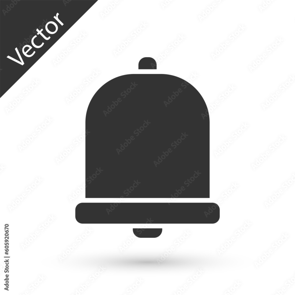 Canvas Prints Grey Church bell icon isolated on white background. Alarm symbol, service bell, handbell sign, notification symbol. Vector Illustration