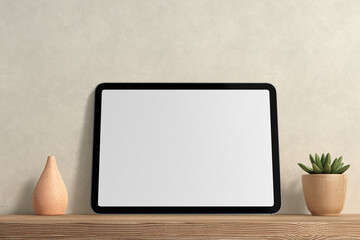 Realistic tablet mockup top view angle blank	 - obrazy, fototapety, plakaty