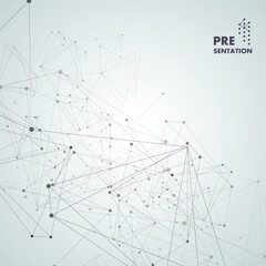 Geometric concept structure network. Abstract polygonal with connecting dots and lines. Global connect element. Data polygonal vector
