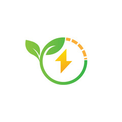 green energy logo eco technology electric nature power vector symbol