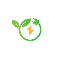 green energy logo eco technology electric nature power vector symbol