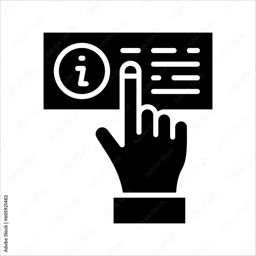 Poster solid vector icon for instructions which can be used various design projects.