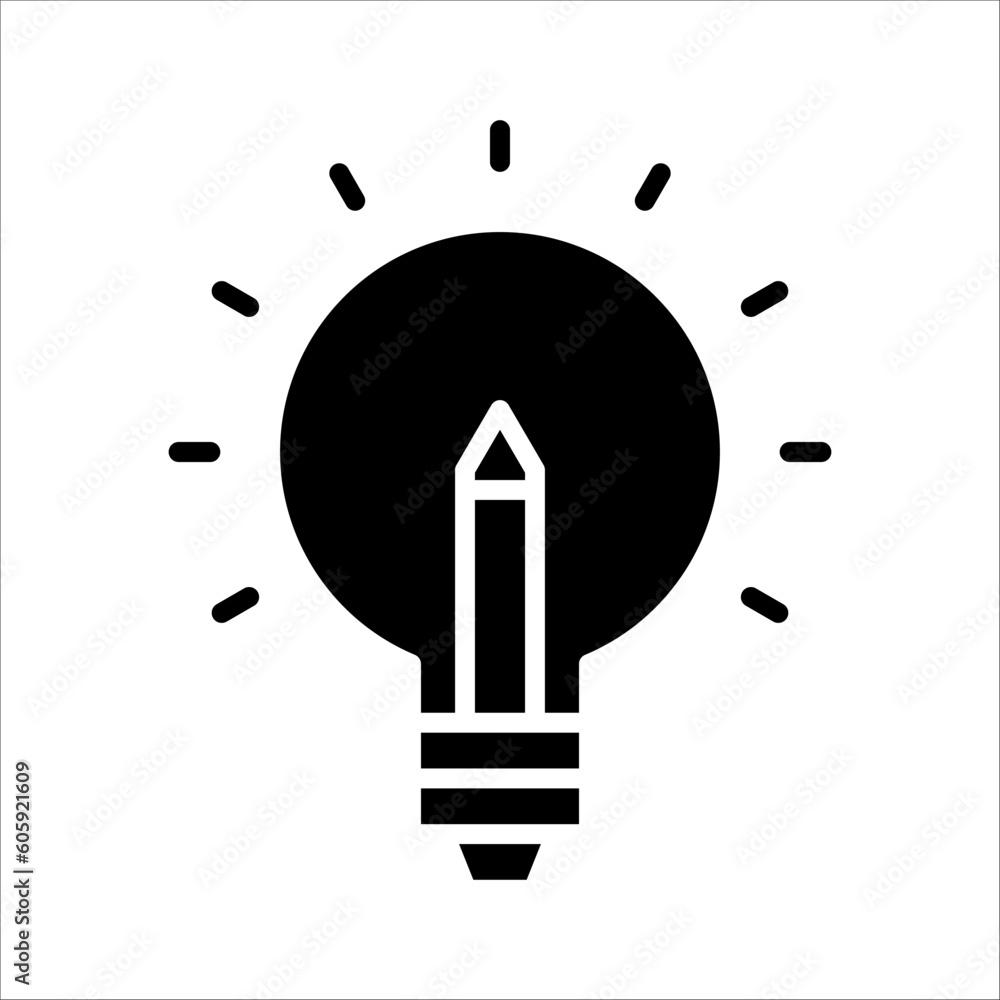Poster solid vector icon for creative idea which can be used various design projects.