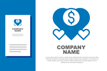 Blue Donation and charity icon isolated on white background. Donate money and charity concept. Logo design template element. Vector