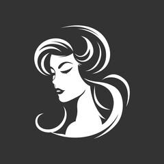 black and white logo symbol of beauty, can be used for salons, cosmetics, saunas etc.