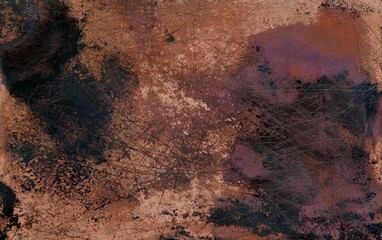 Vintage texture of old oxidized copper with some spots and stains on it Abstract grunge rusty metal texture background for web site or mobile devices design with copy space for text or image.