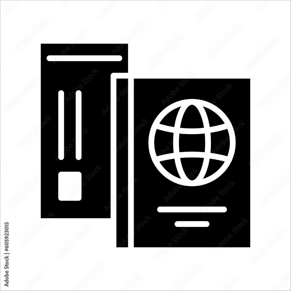 Poster solid vector icon for passport which can be used various design projects.