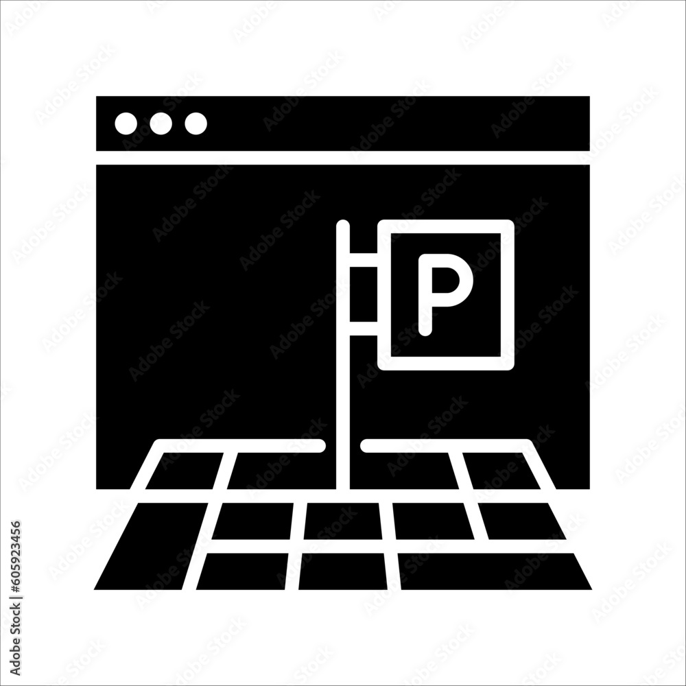 Aufkleber solid vector icon for parking which can be used various design projects.