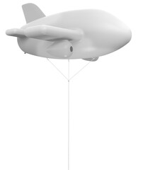 Fototapeta na wymiar Advertising Balloon Airplane Aircraft White Blank Template 3D-Illustration