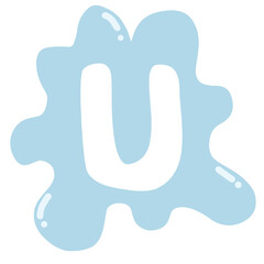 Alphabet Drop Of Water U