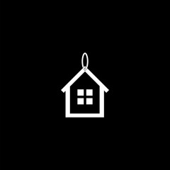 House price tag icon  isolated on black background 