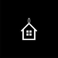 House price tag icon  isolated on black background 