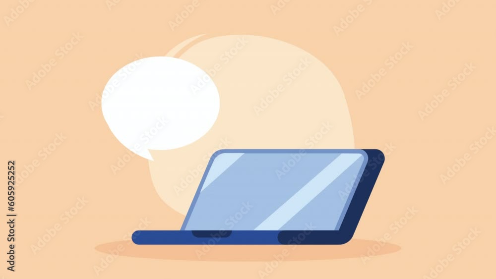 Poster laptop computer portable device animation