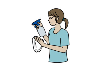 霧吹きを持つ人