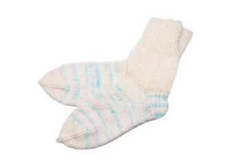 Knitted wool, handmade socks