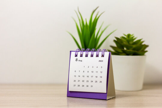 Desktop calendar for August 2023. Calendar for planning and managing each date.